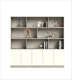 現代灰白色掩門高身書櫃文件櫃 Modern Grey White Tall Bookcase