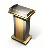 現代淺木色防火板帶鎖講台 Modern Light Wood Podium with Lock