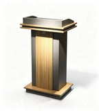 現代淺木色防火板帶鎖講台 Modern Light Wood Podium with Lock