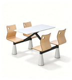 Marble-Pattern Black Steel Circular Hole Integrated Table