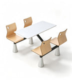 Marble-Pattern Black Steel Circular Hole Integrated Table