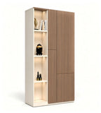 胡桃木色MFC板掩門高身文件櫃 Walnut and Grey MFC File Cabinet