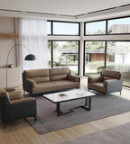 雙色拼皮單人沙發	Dual-Tone Leather Patchwork Armchair