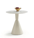 Minimalist White Sintered Stone Round Meeting Table