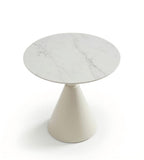 Minimalist White Sintered Stone Round Meeting Table
