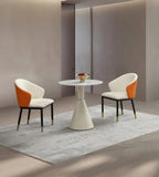 Minimalist White Sintered Stone Round Meeting Table