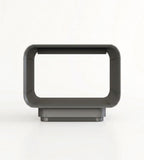 Modern Minimalist Grey Solid Wood Coffee Table with Double Storage
