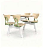 School canteen wooden and green premium chairs
