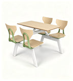 School canteen wooden and green premium chairs