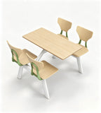 School canteen wooden and green premium chairs