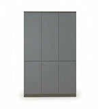 現代深灰木製六門帶鎖高身文件櫃 Modern Dark Grey Wooden Tall Filing Cabinet