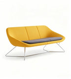 現代黃灰色布藝金屬腳三座位梳化 Modern Yellow and Grey Fabric Metal Leg 3-Seater Sofa