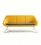現代黃灰色布藝金屬腳三座位梳化 Modern Yellow and Grey Fabric Metal Leg 3-Seater Sofa