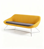 現代黃灰色布藝金屬腳三座位梳化 Modern Yellow and Grey Fabric Metal Leg 3-Seater Sofa