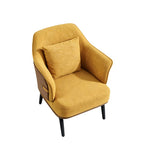 現代黃色PU皮布藝單座位梳化 Modern Yellow PU Fabric Single Sofa