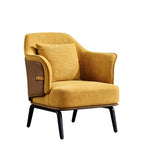 現代黃色PU皮布藝單座位梳化 Modern Yellow PU Fabric Single Sofa