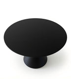Minimalist Black Sintered Stone Round Office Negotiation Table