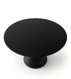 簡約黑色岩板圓形辦公室洽談枱 Minimalist Black Sintered Stone Round Table