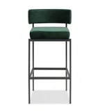 墨綠色布藝鋼架低背高腳凳吧椅 Green Fabric Steel Frame Bar Stool