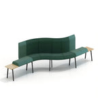 Modern Green Fabric Irregular Sofa with Metal Legs
