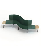 Modern Green Fabric Irregular Sofa with Metal Legs
