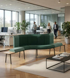 Modern Green Fabric Irregular Sofa with Metal Legs