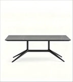 現代黑色岩板長方形餐枱 Modern Black Sintered Stone Rectangular Dining Table