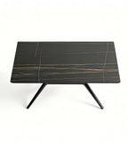 Modern Black Sintered Stone Rectangular Dining Table