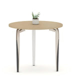 Modern Minimalist Light Wood Round Consultation Table