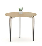 現代簡約淺木色圓形洽談枱 Modern Minimalist Light Wood Round Consultation Table