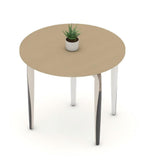 Modern Minimalist Light Wood Round Consultation Table