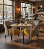 Modern Minimalist Light Wood Round Consultation Table