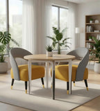 Modern Minimalist Light Wood Round Consultation Table