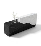 幾何切面雙拼大理石前台 Geometric Two-Tone Marble Reception Desk