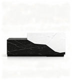 Geometric Two-Tone Marble Reception Desk