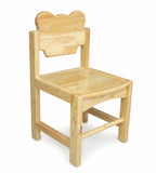 可愛小熊造型原木色實木兒童椅 Cute Bear Solid Wood Kids Chair