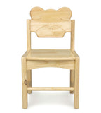 可愛小熊造型原木色實木兒童椅 Cute Bear Solid Wood Kids Chair