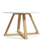 Nordic White Solid Wood Round Coffee Table