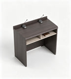 現代深木色防火板帶儲物講台 Modern Dark Wood Podium with Storage