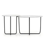 Modern White Sintered Stone Nesting Coffee Table
