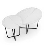 Modern White Sintered Stone Nesting Coffee Table
