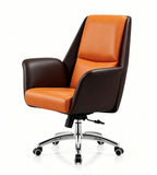 橘褐雙色五星腳會議椅	Orange & Dark Brown Two-Tone Five-Star Base Conference Chair