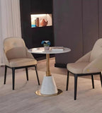 Gold Stainless Steel Marble Round Meeting Table