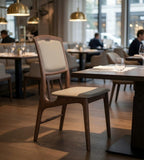 現代白蠟實木PU皮無扶手餐椅 Modern Solid Wood Dining Chair