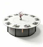 Diagonal-Patterned Designer Electric Dining Table