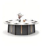 Diagonal-Patterned Designer Electric Dining Table