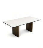 Light Luxury White Sintered Stone Rectangular Dining Table