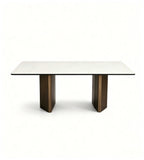 Light Luxury White Sintered Stone Rectangular Dining Table