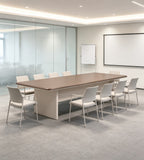 現代胡桃木色木紋長方形會議枱 Modern Walnut Rectangular Conference Table