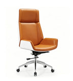橘白雙色五星腳大班椅 Orange and White Two-Tone Five-Star Base Executive Chair
